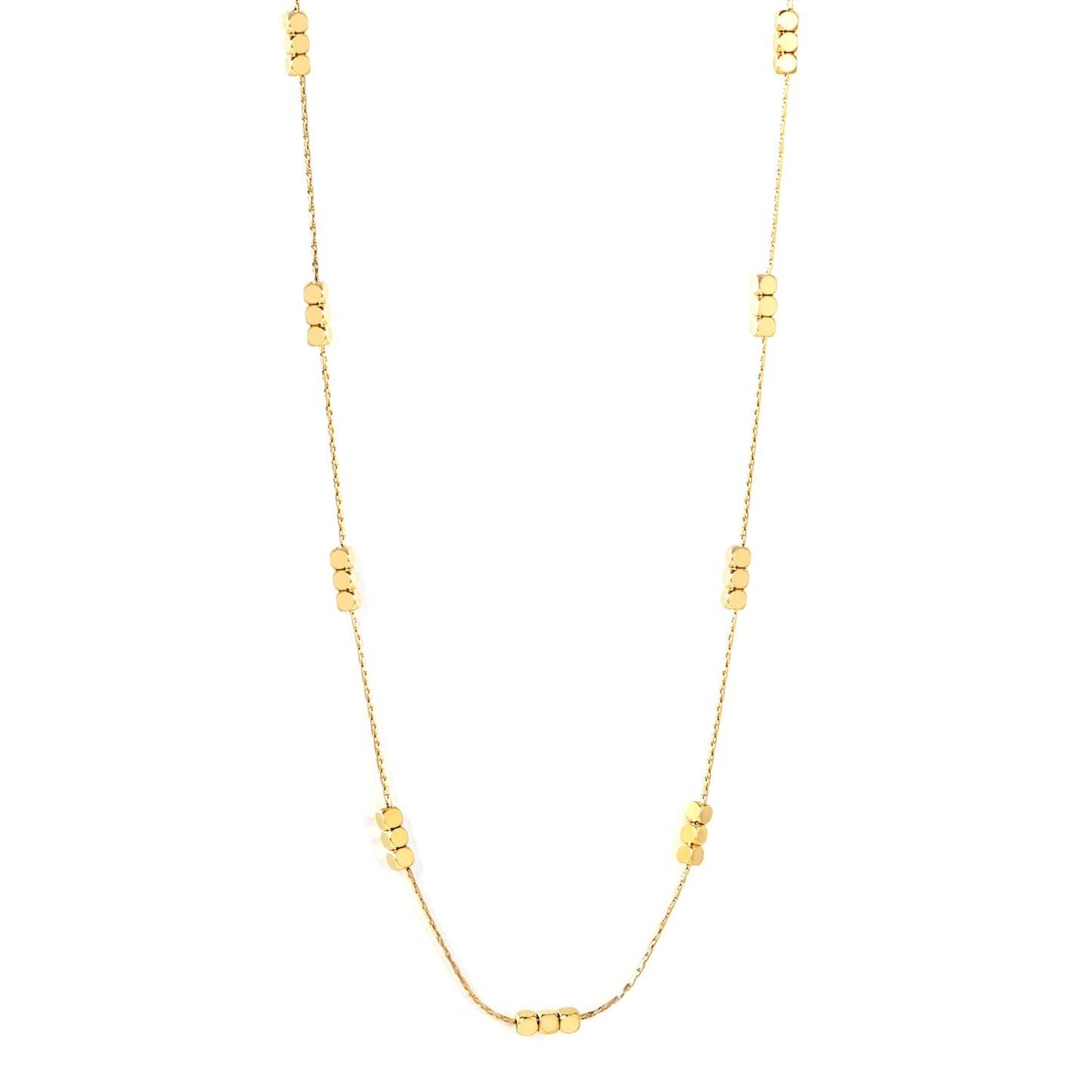 27 Chamfered Square Blocks 3mm Hammered Square Round Tag Necklace Gold asonjewelry