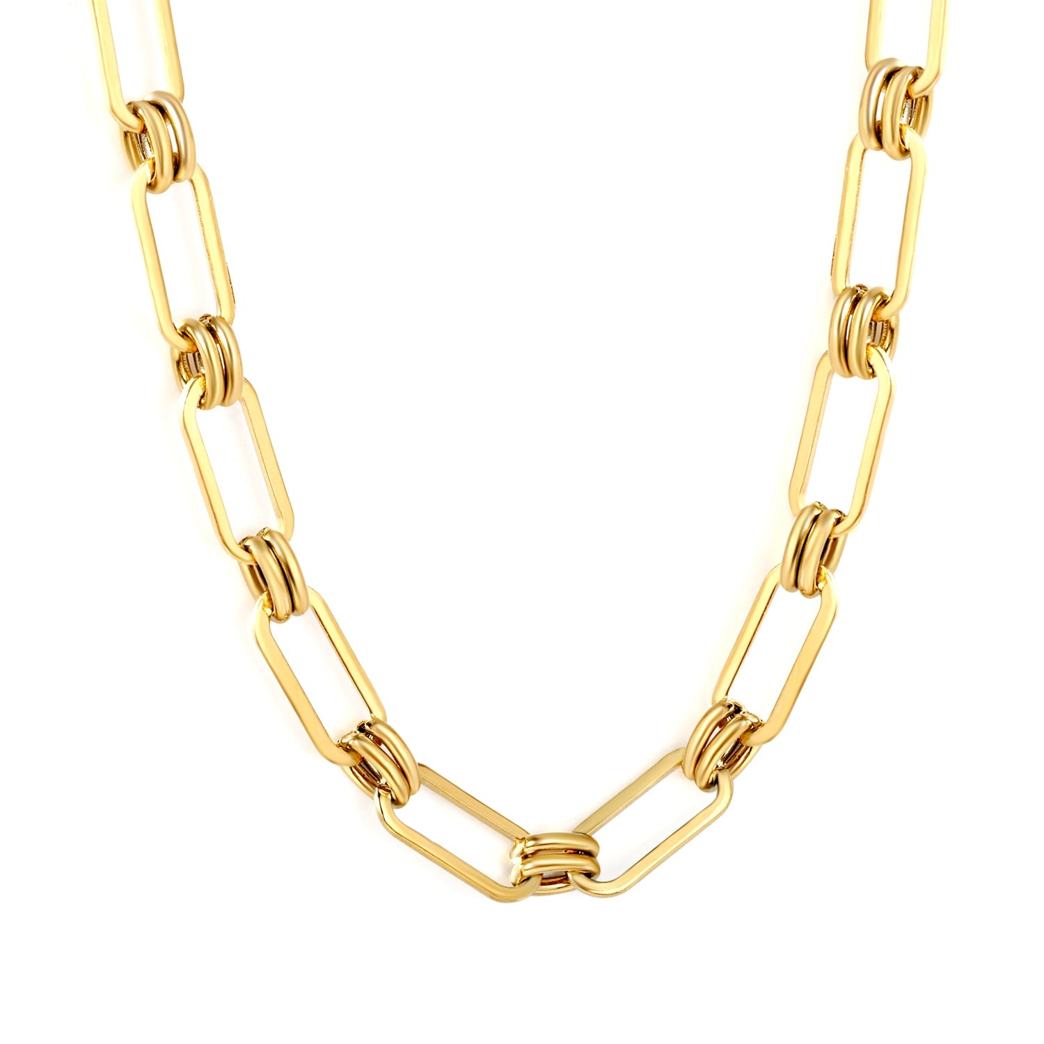 Vintage-Inspired Thick Gold Chain Necklace asonjewelry