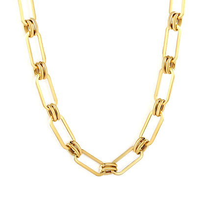 Vintage-Inspired Thick Gold Chain Necklace asonjewelry