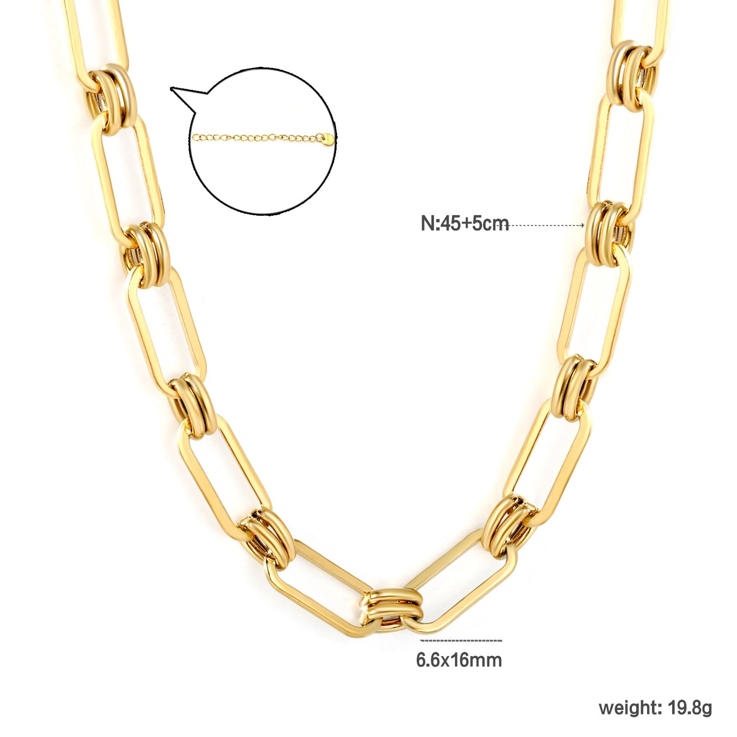 Vintage-Inspired Thick Gold Chain Necklace asonjewelry