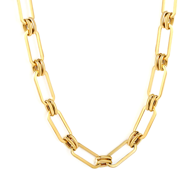 Vintage-Inspired Thick Gold Chain Necklace