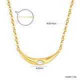 4*25mm Smiling Cat's Eye Stone 0.4mm Cross Chain Round Tassel Pendant Necklace Gold