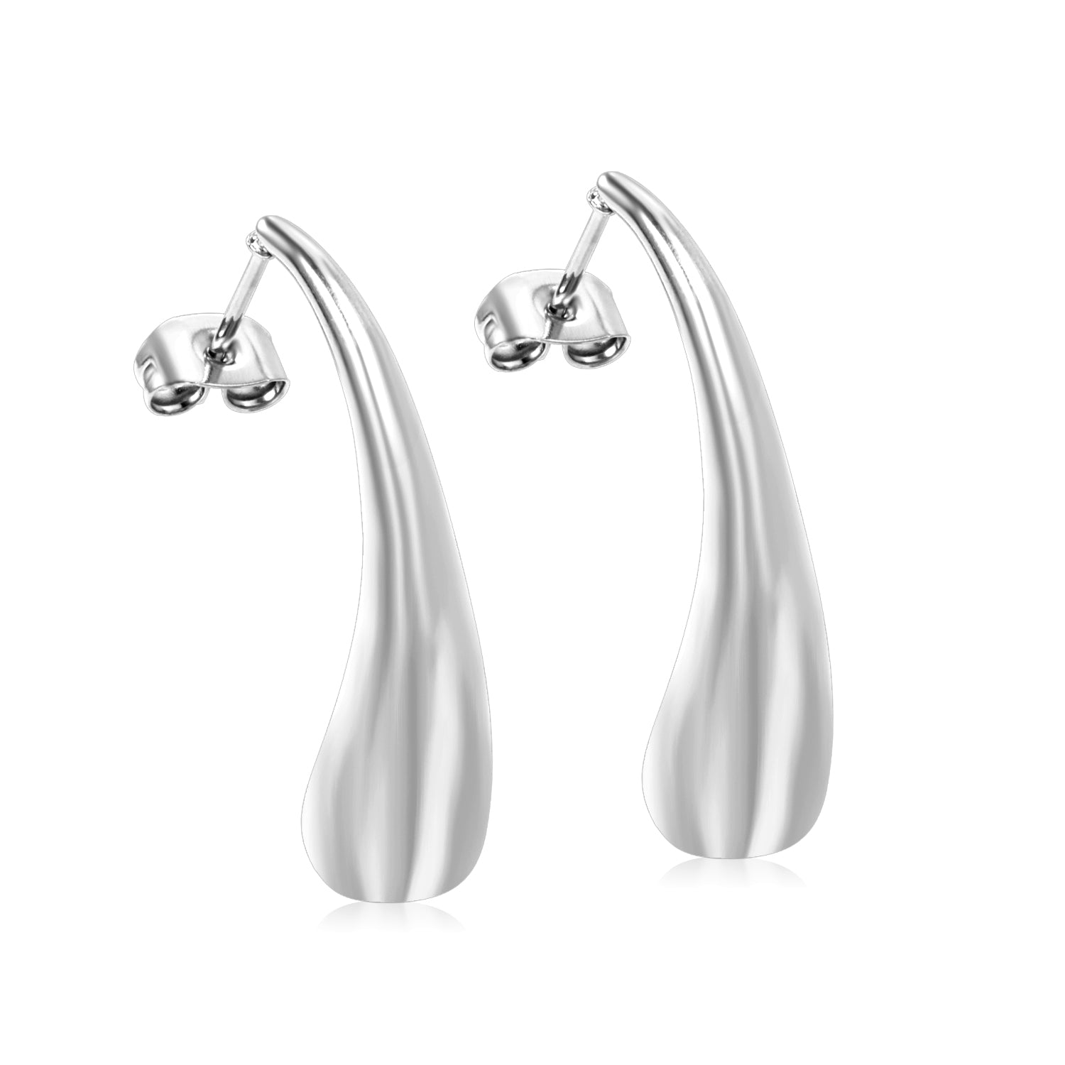 Long Teardrop Earrings 8*30mm Steel & Gold Color asonjewelry