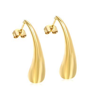 Long Teardrop Earrings 8*30mm Steel & Gold Color asonjewelry