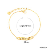 5mm NK Chain: 25mm Chain Accent 0.4 Cross Chain Round Tag Bracelet Gold