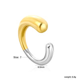 C-Shaped Elegant Thick Mixed-Color Open Ring