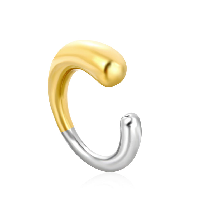 C-Shaped Elegant Thick Mixed-Color Open Ring
