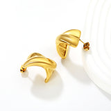 16.2*23mm X-Shaped Stud Earrings Steel/Gold/Mixed Colors