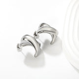 16.2*23mm X-Shaped Stud Earrings Steel/Gold/Mixed Colors