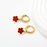 2.0*8.5mm inner ear hook + 8.2mm light blue/purple/yellow/orange/white/pink/green/red sunflower earrings in gold