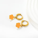 2.0*8.5mm inner ear hook + 8.2mm light blue/purple/yellow/orange/white/pink/green/red sunflower earrings in gold