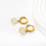 2.0*8.5mm inner ear hook + 8.2mm light blue/purple/yellow/orange/white/pink/green/red sunflower earrings in gold