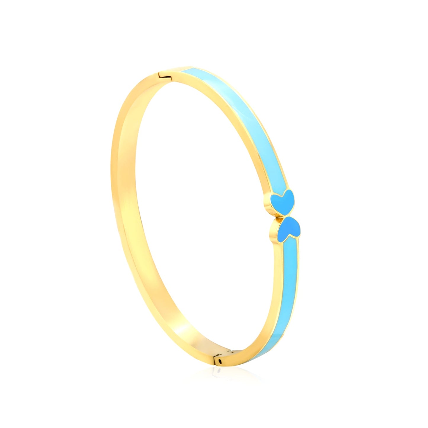 5mm Blue Drip Oil Snap Bracelet Thickness 2.5*Inner Diameter 57.6*49.6mm Gold Color asonjewelry