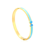 5mm Blue Drip Oil Snap Bracelet Thickness 2.5*Inner Diameter 57.6*49.6mm Gold Color