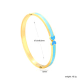 5mm Blue Drip Oil Snap Bracelet Thickness 2.5*Inner Diameter 57.6*49.6mm Gold Color