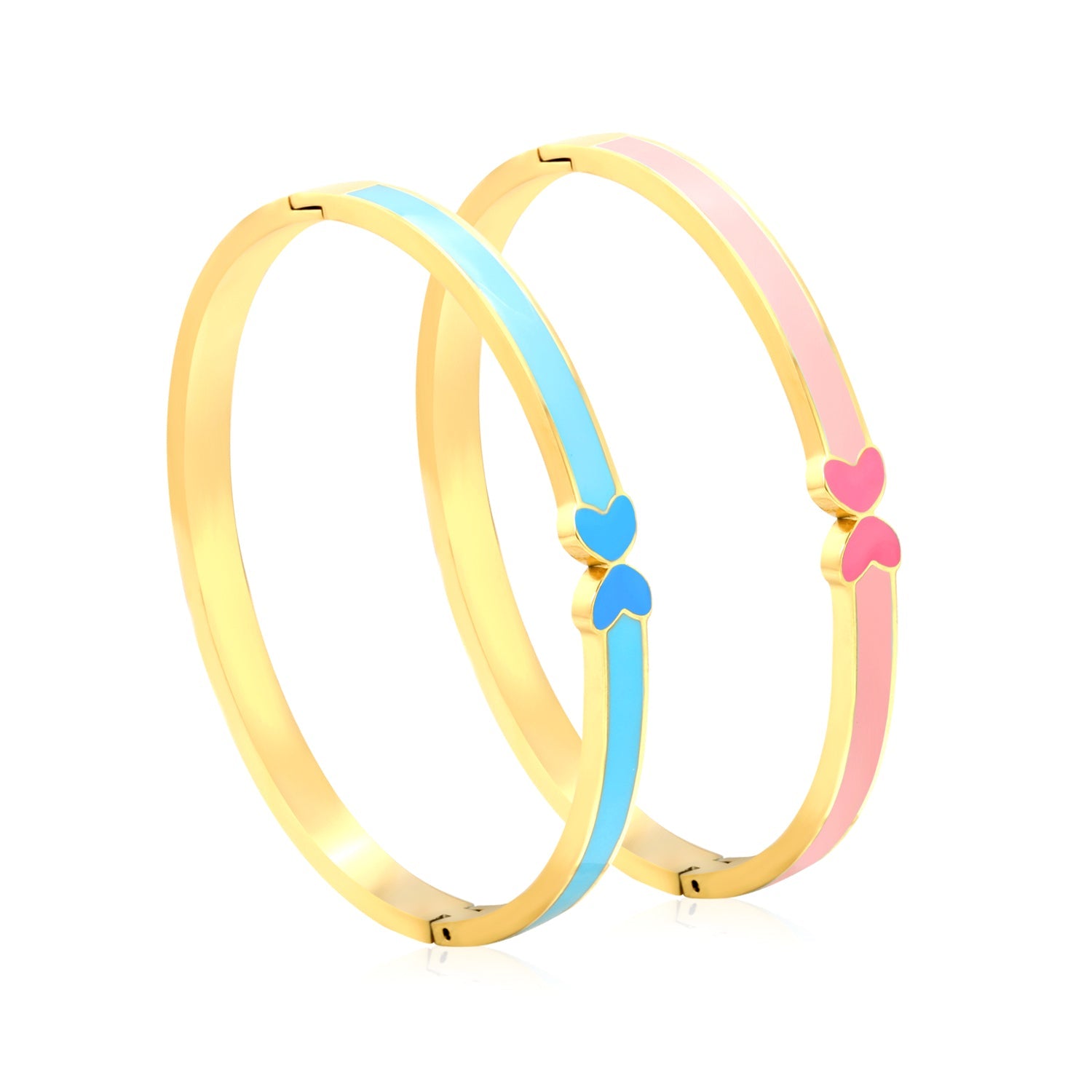 5mm Blue Drip Oil Snap Bracelet Thickness 2.5*Inner Diameter 57.6*49.6mm Gold Color asonjewelry