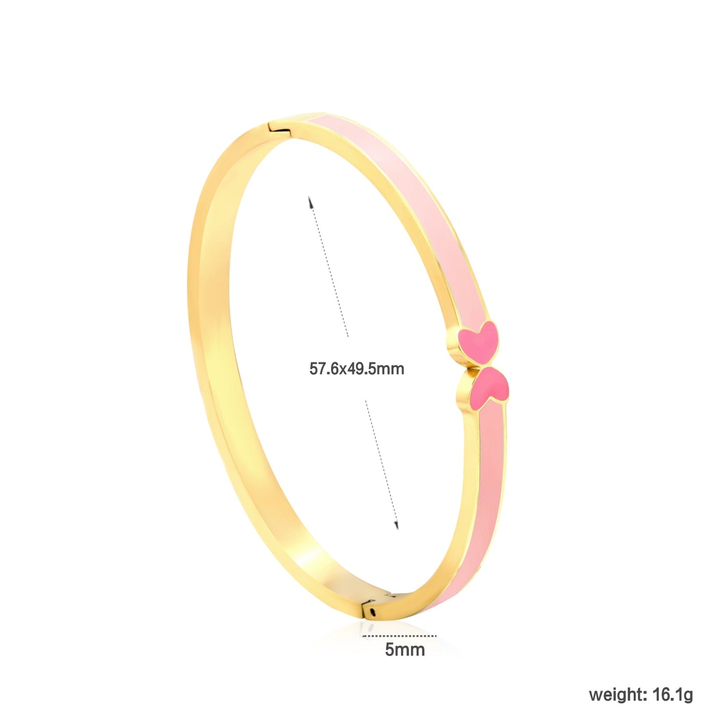 5mm Blue Drip Oil Snap Bracelet Thickness 2.5*Inner Diameter 57.6*49.6mm Gold Color asonjewelry