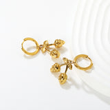 2.0mm x 10mm + 17x16mm Strawberry Earrings, Gold