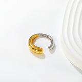 C-Shaped Elegant Thick Mixed-Color Open Ring