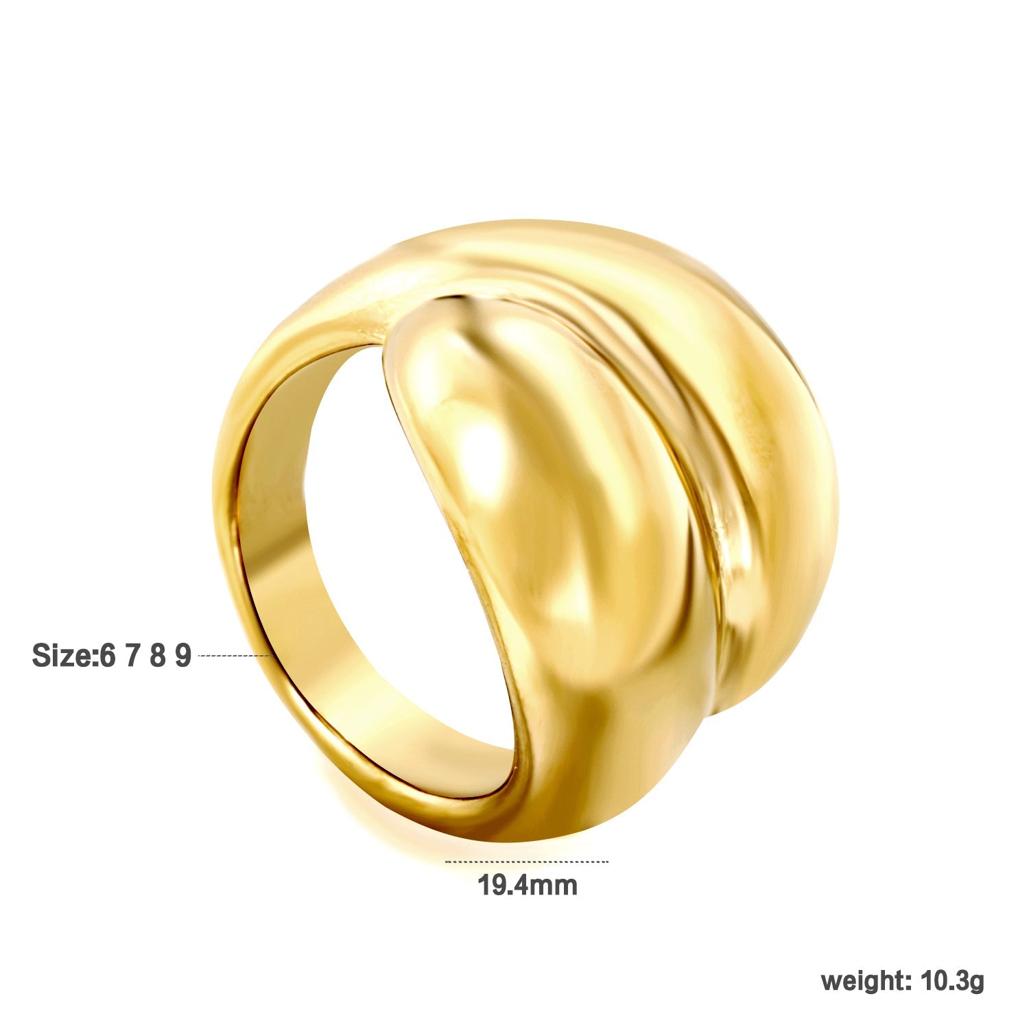 18k gold stainless steel exaggerated ring light luxury stainless steel rings wholesale ring asonjewelry
