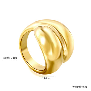 18k gold stainless steel exaggerated ring light luxury stainless steel rings wholesale ring