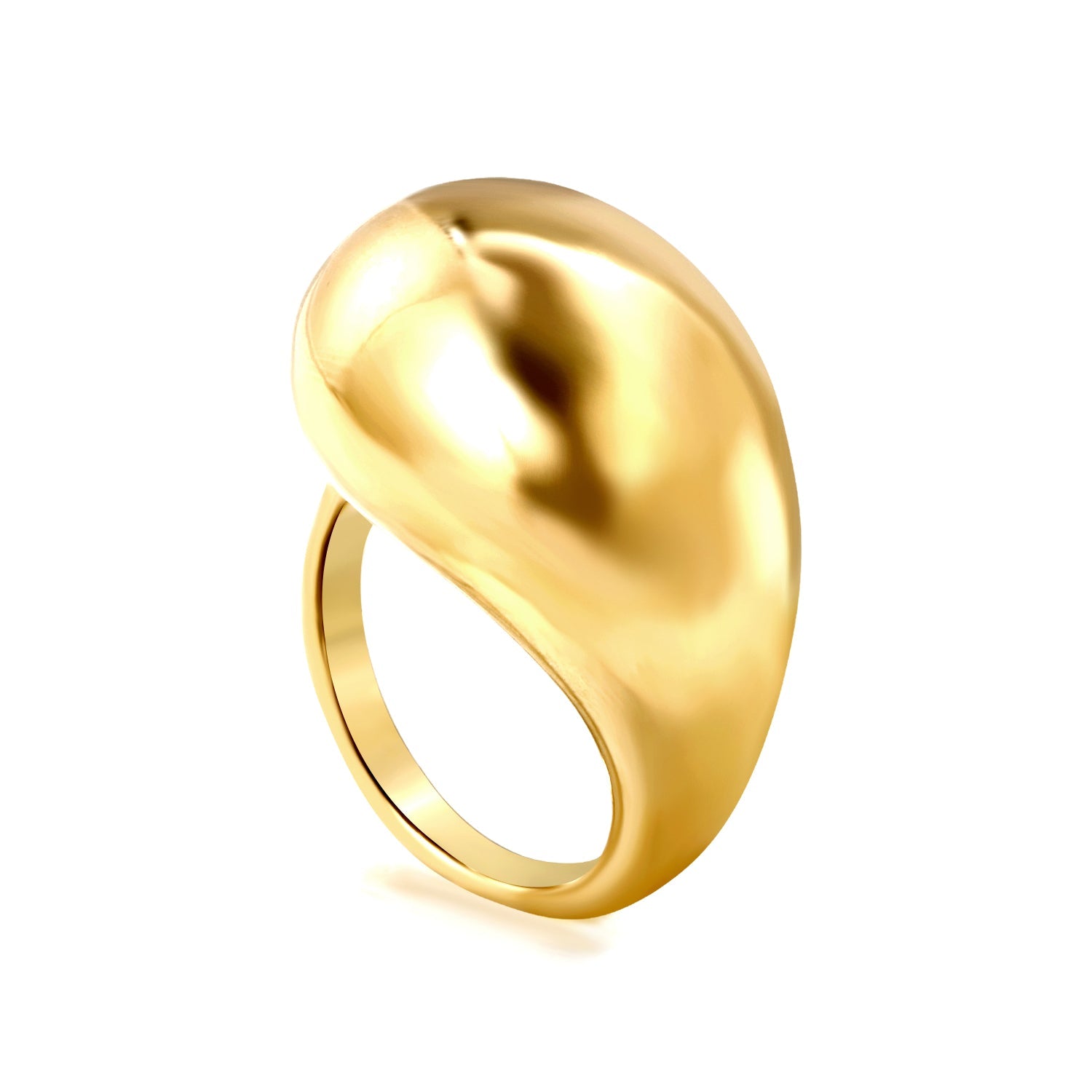 18K Gold Stainless Steel Exaggerated and Minimalist Fusion Style Ring asonjewelry