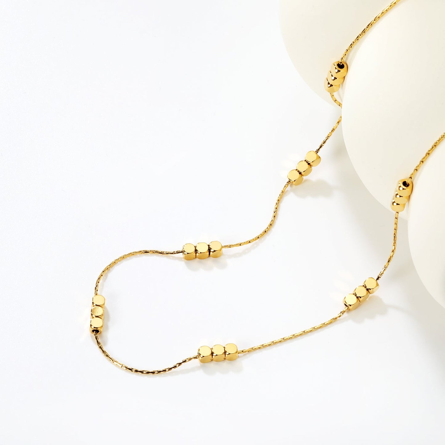 27 Chamfered Square Blocks 3mm Hammered Square Round Tag Necklace Gold asonjewelry