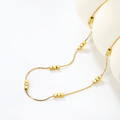 27 Chamfered Square Blocks 3mm Hammered Square Round Tag Necklace Gold asonjewelry