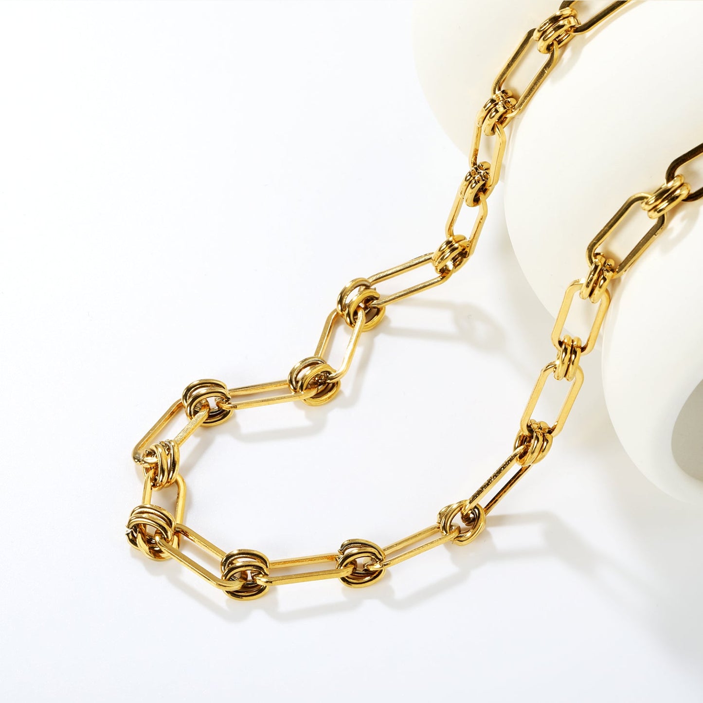Vintage-Inspired Thick Gold Chain Necklace asonjewelry