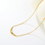 4*25mm Smiling Cat's Eye Stone 0.4mm Cross Chain Round Tassel Pendant Necklace Gold
