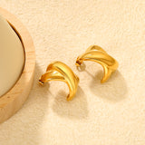 16.2*23mm X-Shaped Stud Earrings Steel/Gold/Mixed Colors