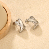 16.2*23mm X-Shaped Stud Earrings Steel/Gold/Mixed Colors