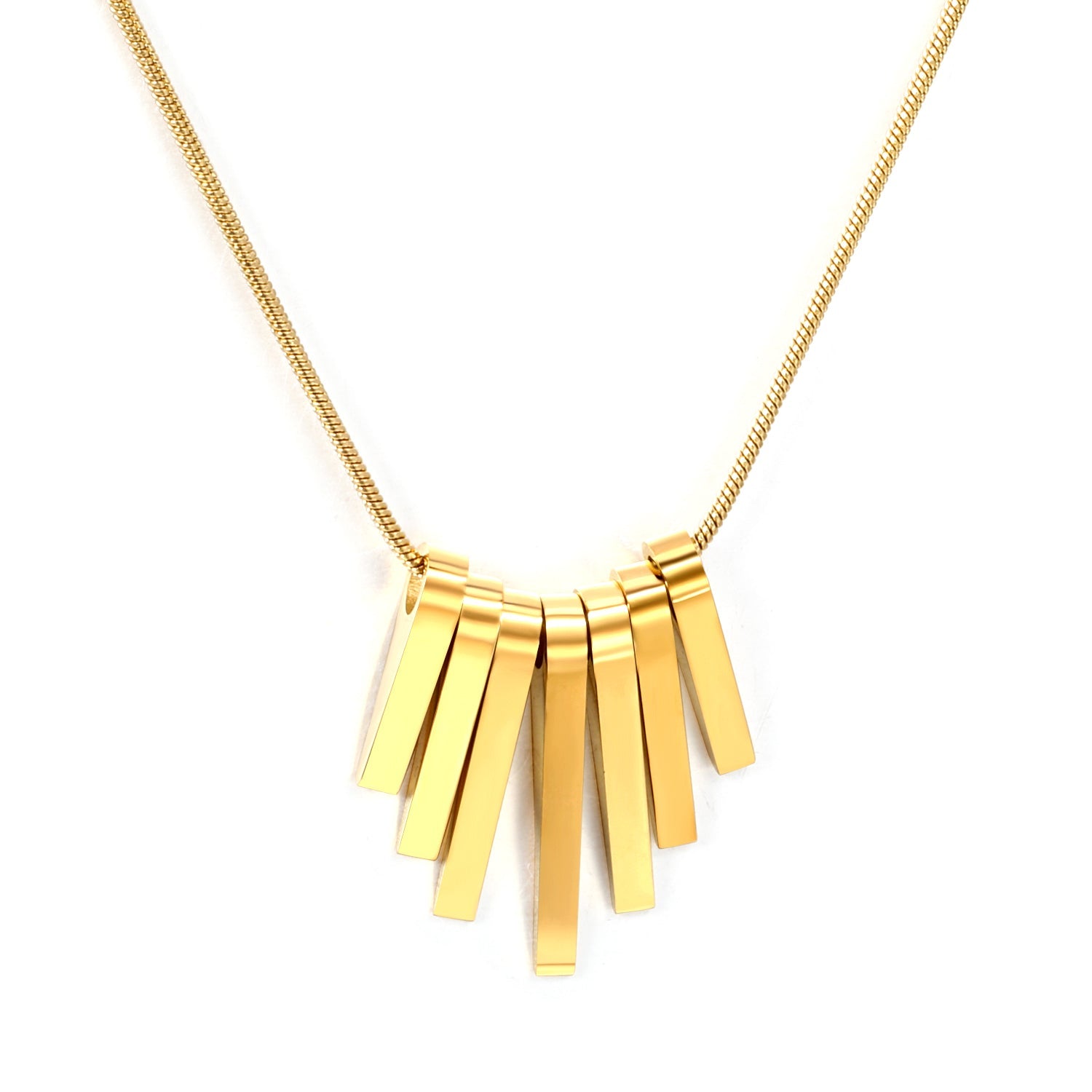 7 long and short vertical bar accessories necklace 40+5cm gold color asonjewelry