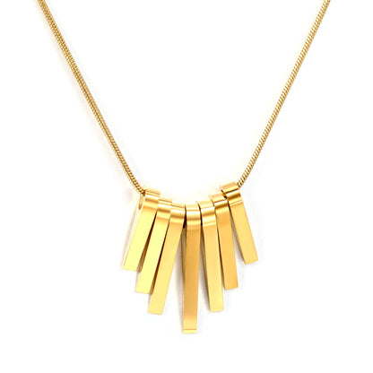 7 long and short vertical bar accessories necklace 40+5cm gold color asonjewelry