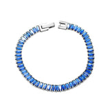 5.6*2.5mm rectangle white/black/purple/blue/pink diamonds clasp bracelet 18cm steel & gold color