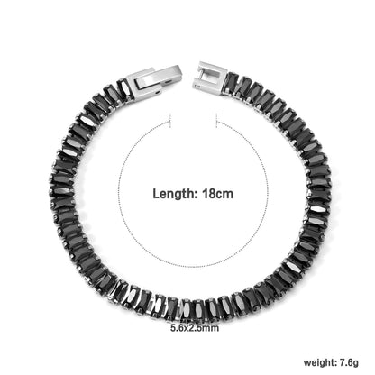 5.6*2.5mm rectangle white/black/purple/blue/pink diamonds clasp bracelet 18cm steel & gold color asonjewelry