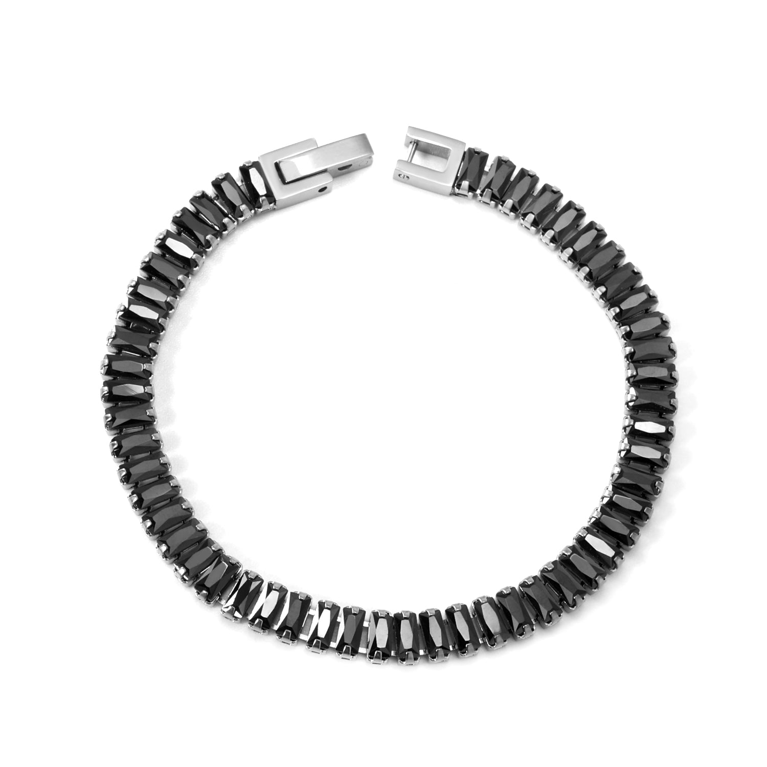 5.6*2.5mm rectangle white/black/purple/blue/pink diamonds clasp bracelet 18cm steel & gold color asonjewelry