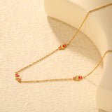 5*9mm Candy Pendant 0.35mm Cross Chain Round Tag Necklace Gold