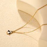 12.6*13.3mm Penguin Pendant 0.4mm Cross Chain Round Tag Necklace Gold