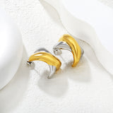 16.2*23mm X-Shaped Stud Earrings Steel/Gold/Mixed Colors