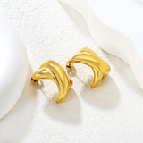 16.2*23mm X-Shaped Stud Earrings Steel/Gold/Mixed Colors