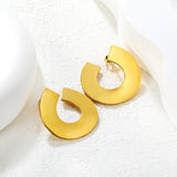29*30mm Polished Irregular C-Shaped Stud Earrings in Gold