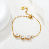 7*9mm pear-shaped white/blue diamonds, 7mm round white diamond, cross chain 18+3cm + 6mm round pendant tag, bracelet, gold