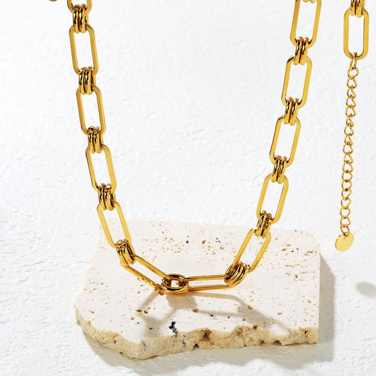 Vintage-Inspired Thick Gold Chain Necklace asonjewelry
