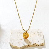 Irregular Oval Eight-Pointed Star Pendant with Diamonds 0.9mm Round Snake Clasp Small Bead Round Tag Necklace Gold