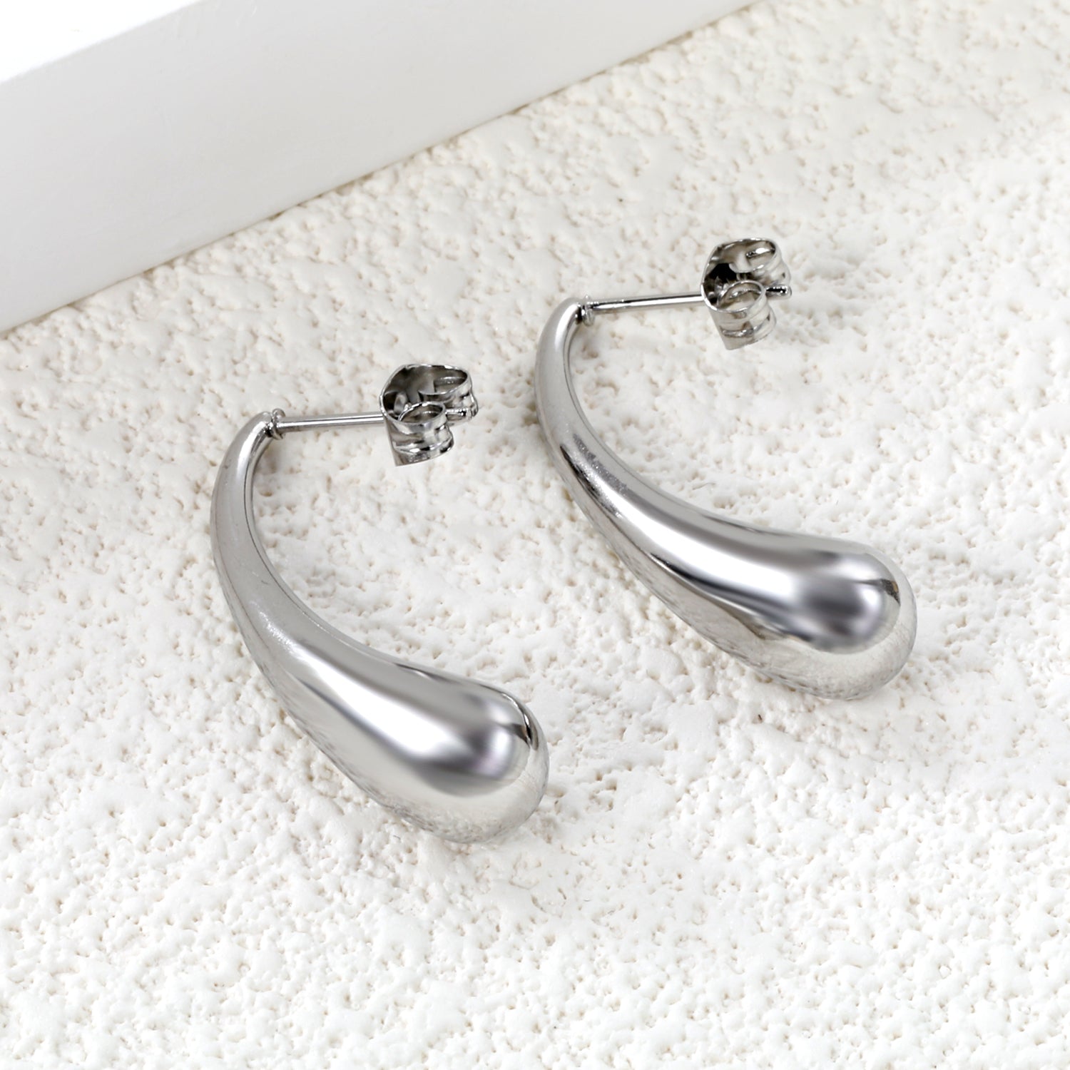 Long Teardrop Earrings 8*30mm Steel & Gold Color asonjewelry