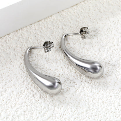 Long Teardrop Earrings 8*30mm Steel & Gold Color asonjewelry