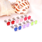 12 pairs steel/plum color mix stud earrings