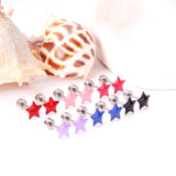 12 pairs steel/golden star ombre screwback stud earrings