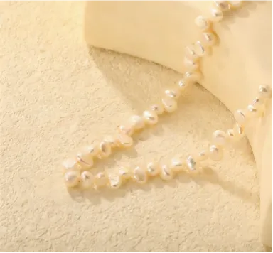 Gold Smiley Face Pendant Freshwater Pearl Necklace 6*8mm Pearls 35+6cm Chain with 6mm Round End Tag asonjewelry